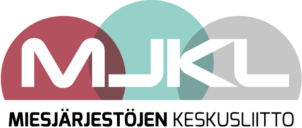 MJKL, Miesjärjestöjen keskusliitton logo.