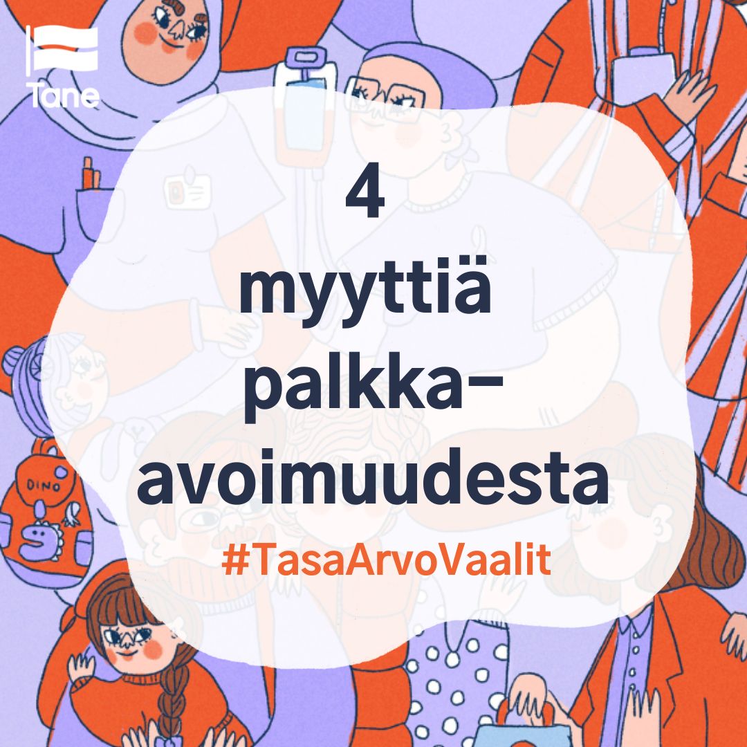 Kuvassa lukee 4 myyttiä palkka-avoimuudesta.