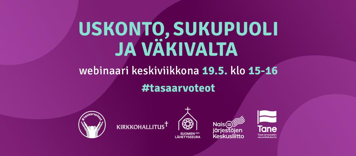 Uskonto, sukupuoli ja väkivalta -webinaari keskiviikkona 19.5. klo 15-16.